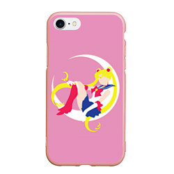 Чехол iPhone 7/8 матовый Сейлор мун, цвет: 3D-светло-розовый