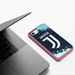 Чехол iPhone 7/8 матовый JUVENTUS ЮВЕНТУС, цвет: 3D-малиновый — фото 2