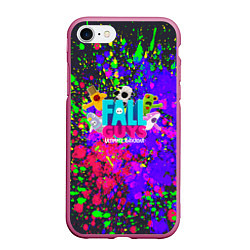 Чехол iPhone 7/8 матовый Fall Guys, цвет: 3D-малиновый