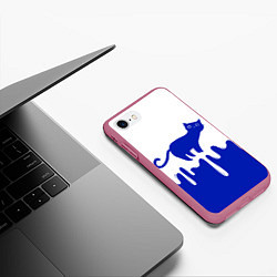Чехол iPhone 7/8 матовый Milk Cat, цвет: 3D-малиновый — фото 2