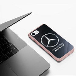 Чехол iPhone 7/8 матовый MERCEDES МЕРСЕДЕС, цвет: 3D-светло-розовый — фото 2