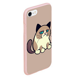 Чехол iPhone 7/8 матовый Великий Grumpy Cat, цвет: 3D-светло-розовый — фото 2