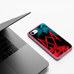 Чехол iPhone 7/8 матовый WATCH DOGS LEGION ВОТЧ ДОГС, цвет: 3D-малиновый — фото 2