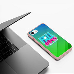 Чехол iPhone 7/8 матовый FALL GUYS, цвет: 3D-светло-розовый — фото 2