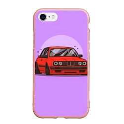 Чехол iPhone 7/8 матовый БМВ Пандем, цвет: 3D-светло-розовый