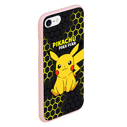 Чехол iPhone 7/8 матовый Pikachu Pika Pika, цвет: 3D-светло-розовый — фото 2