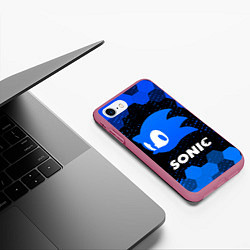 Чехол iPhone 7/8 матовый СОНИК SONIC, цвет: 3D-малиновый — фото 2