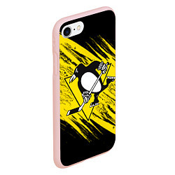 Чехол iPhone 7/8 матовый Pittsburgh Penguins Sport, цвет: 3D-светло-розовый — фото 2