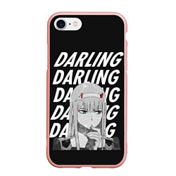 Чехол iPhone 7/8 матовый ZeroTwo Darling in the Franx, цвет: 3D-светло-розовый