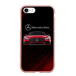 Чехол iPhone 7/8 матовый Mercedes Benz AMG, цвет: 3D-светло-розовый
