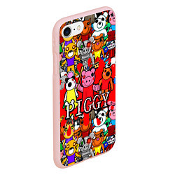 Чехол iPhone 7/8 матовый ROBLOX PIGGY, цвет: 3D-светло-розовый — фото 2