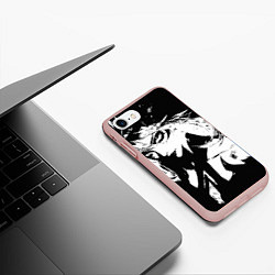 Чехол iPhone 7/8 матовый Темная космическая Люкс, цвет: 3D-светло-розовый — фото 2