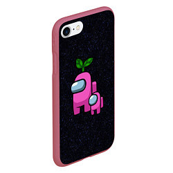 Чехол iPhone 7/8 матовый Among us Pink kid Pink, цвет: 3D-малиновый — фото 2