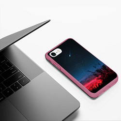 Чехол iPhone 7/8 матовый COMET, цвет: 3D-малиновый — фото 2
