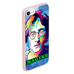 Чехол iPhone 7/8 матовый Джон Леннон Imagine, цвет: 3D-светло-розовый — фото 2
