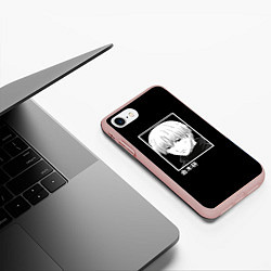 Чехол iPhone 7/8 матовый Кен Канеки, цвет: 3D-светло-розовый — фото 2