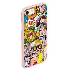 Чехол iPhone 7/8 матовый Pop Art, цвет: 3D-светло-розовый — фото 2
