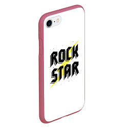 Чехол iPhone 7/8 матовый Rock star, цвет: 3D-малиновый — фото 2