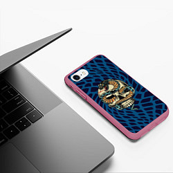 Чехол iPhone 7/8 матовый Snake&Skull, цвет: 3D-малиновый — фото 2