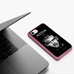 Чехол iPhone 7/8 матовый LIL PEEP WB, цвет: 3D-малиновый — фото 2