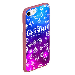 Чехол iPhone 7/8 матовый GENSHIN IMPACT, цвет: 3D-малиновый — фото 2