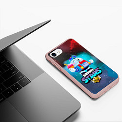 Чехол iPhone 7/8 матовый BRAWL STARS LOU, цвет: 3D-светло-розовый — фото 2