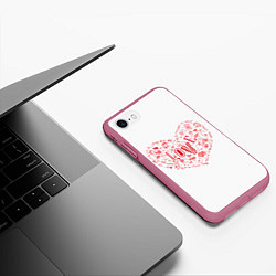 Чехол iPhone 7/8 матовый Сердце для любимой, цвет: 3D-малиновый — фото 2