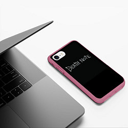 Чехол iPhone 7/8 матовый Тетрадь смерти, цвет: 3D-малиновый — фото 2