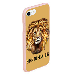Чехол iPhone 7/8 матовый Рождённый быть львом, цвет: 3D-светло-розовый — фото 2