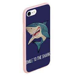 Чехол iPhone 7/8 матовый Улыбнись акуле, цвет: 3D-светло-розовый — фото 2