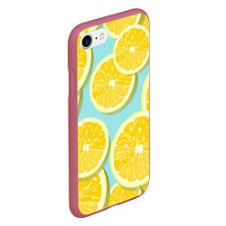 Чехол iPhone 7/8 матовый Лимончики, цвет: 3D-малиновый — фото 2