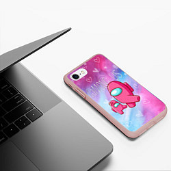 Чехол iPhone 7/8 матовый Among Us Baby Z, цвет: 3D-светло-розовый — фото 2