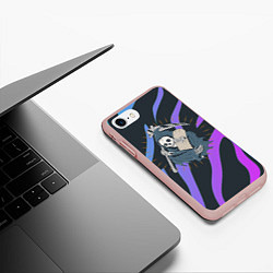 Чехол iPhone 7/8 матовый Skate or die art, цвет: 3D-светло-розовый — фото 2