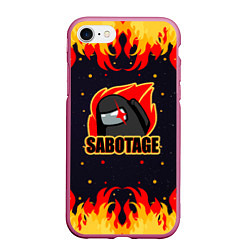 Чехол iPhone 7/8 матовый Among Us Sabotage, цвет: 3D-малиновый