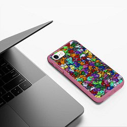 Чехол iPhone 7/8 матовый Among Us Overload, цвет: 3D-малиновый — фото 2