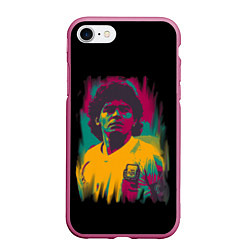 Чехол iPhone 7/8 матовый Diego Maradona, цвет: 3D-малиновый