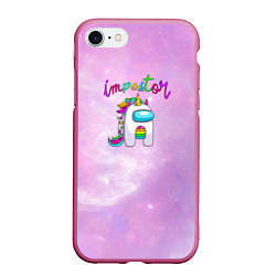 Чехол iPhone 7/8 матовый Impostor Unicorn, цвет: 3D-малиновый