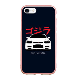 Чехол iPhone 7/8 матовый Skyline R34 Z-Tune, цвет: 3D-светло-розовый