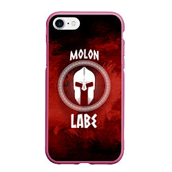 Чехол iPhone 7/8 матовый Molon Labe, цвет: 3D-малиновый