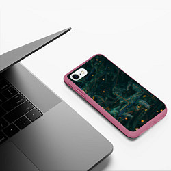 Чехол iPhone 7/8 матовый Елка, цвет: 3D-малиновый — фото 2
