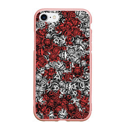 Чехол iPhone 7/8 матовый Красные и Белые самураи, цвет: 3D-светло-розовый