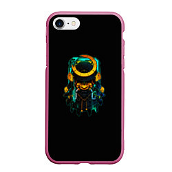 Чехол iPhone 7/8 матовый Cyber Samurai, цвет: 3D-малиновый