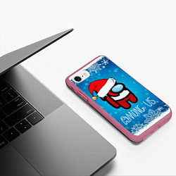 Чехол iPhone 7/8 матовый Новый Год Среди Нас, цвет: 3D-малиновый — фото 2