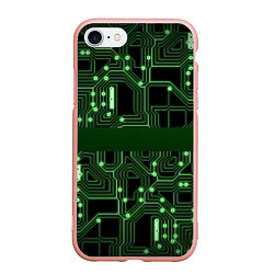 Чехол iPhone 7/8 матовый Неоновая схема, цвет: 3D-светло-розовый