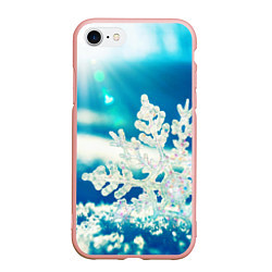 Чехол iPhone 7/8 матовый Снег, цвет: 3D-светло-розовый