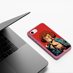 Чехол iPhone 7/8 матовый Урарака Очако Моя геройская, цвет: 3D-малиновый — фото 2