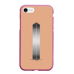 Чехол iPhone 7/8 матовый Загадочный монолит, цвет: 3D-малиновый