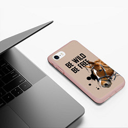 Чехол iPhone 7/8 матовый Be wild be free, цвет: 3D-светло-розовый — фото 2