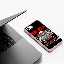 Чехол iPhone 7/8 матовый REINER Атака титанов, цвет: 3D-светло-розовый — фото 2