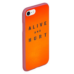 Чехол iPhone 7/8 матовый Alive and hurt, цвет: 3D-малиновый — фото 2